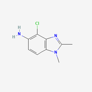 molecular formula C9H10ClN3 B13772701 4-Chloro-1,2-dimethyl-1H-benzo[d]imidazol-5-amine 