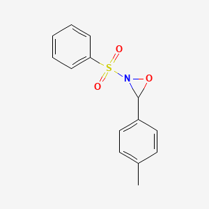 molecular formula C14H13NO3S B13772703 2-(Benzenesulfonyl)-3-(4-methylphenyl)oxaziridine CAS No. 104393-73-9