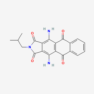 molecular formula C20H17N3O4 B13772709 4,11-Diamino-2-(2-methylpropyl)-1H-naphth[2,3-f]isoindole-1,3,5,10(2H)-tetrone CAS No. 6647-27-4
