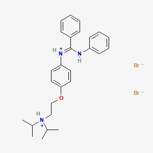 molecular formula C27H35Br2N3O B13772718 N-(p-(2-(Diisopropylamino)ethoxy)phenyl)-N'-phenyl-benzamidine dihydrobromide CAS No. 80784-94-7