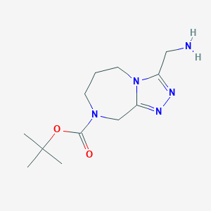 molecular formula C12H21N5O2 B1377272 3-Aminomethyl-6,7-Dihydro-5H,9H-[1,2,4]Triazolo[4,3-A][1,4]Diazepine-8-Carboxylic Acid Tert-Butyl Ester CAS No. 1251000-46-0