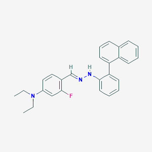 molecular formula C27H26FN3 B13772740 N-[[4-(diethylamino)-2-fluorophenyl]methylideneamino]-N-phenylnaphthalen-2-amine CAS No. 94089-10-8