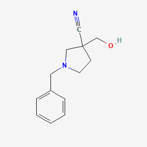 molecular formula C13H16N2O B1377275 1-Benzyl-3-(hydroxymethyl)pyrrolidine-3-carbonitrile CAS No. 1350475-49-8