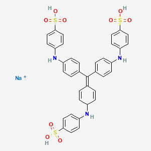 molecular formula C37H31N3NaO9S3+ B13772765 sodium;4-[[4-[bis[4-(4-sulfoanilino)phenyl]methylidene]cyclohexa-2,5-dien-1-yl]amino]benzenesulfonic acid CAS No. 7401-32-3