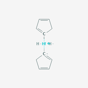 molecular formula C10H12Hf B13772771 Bis(cyclopentadienyl)hafnium dihydride 