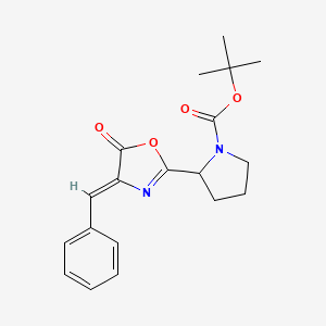 molecular formula C19H22N2O4 B13772796 tert-butyl 2-[(4Z)-4-benzylidene-5-oxo-1,3-oxazol-2-yl]pyrrolidine-1-carboxylate CAS No. 79778-45-3