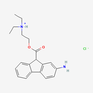 molecular formula C20H25ClN2O2 B13772857 2-(2-amino-9H-fluorene-9-carbonyl)oxyethyl-diethylazanium;chloride CAS No. 63918-44-5