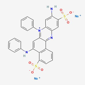 molecular formula C28H19N4Na2O6S2+ B13772871 Benzo(a)phenazinium, 9-amino-7-phenyl-5-(phenylamino)-4,10-disulfo-, inner salt, disodium salt CAS No. 72749-80-5