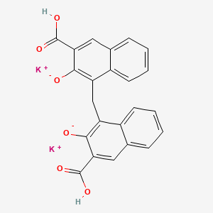 molecular formula C23H14K2O6 B13772882 2-Naphthalenecarboxylic acid, 4,4'-methylenebis[3-hydroxy-, dipotassium salt CAS No. 68226-95-9