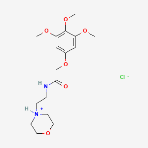 molecular formula C17H27ClN2O6 B13772919 N-(2-Morpholinoethyl)-3,4,5-trimethoxyphenoxyacetamide hydrochloride hemihydrate CAS No. 65876-18-8