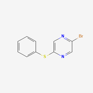 molecular formula C10H7BrN2S B13772955 2-Bromo-5-(phenylthio)pyrazine CAS No. 767342-33-6