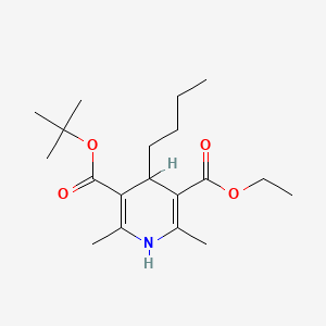 molecular formula C19H31NO4 B13773030 tert-Butyl ethyl 4-butyl-1,4-dihydro-2,6-dimethylpyridine-3,5-dicarboxylate CAS No. 94266-04-3