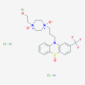 molecular formula C22H28Cl2F3N3O4S B13773056 Fluphenazine N,N',S-Trioxide Dihydrochloride 