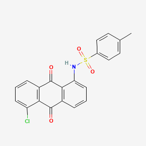 molecular formula C21H14ClNO4S B13773059 N-(5-Chloro-9,10-dihydro-9,10-dioxo-1-anthryl)-p-toluenesulphonamide CAS No. 82-14-4