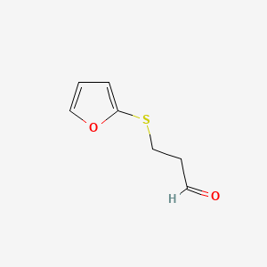 molecular formula C7H8O2S B13773072 Propanal, 3-(2-furanylthio)- CAS No. 68922-06-5