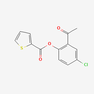 molecular formula C13H9ClO3S B13773081 2-Acetyl-4-chlorophenyl thiophene-2-carboxylate CAS No. 7209-64-5