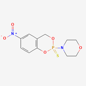 molecular formula C11H13N2O5PS B13773084 4-(6-Nitro-4H-1,3,2-benzodioxaphosphorin-2-yl)morpholine P-sulfide CAS No. 99300-58-0