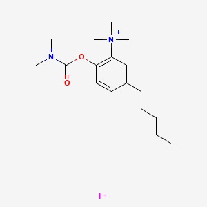molecular formula C17H29IN2O2 B13773106 Carbamic acid, dimethyl-, (4-tert-pentyl-2-(trimethylammonio)phenyl) ester, iodide CAS No. 64070-78-6