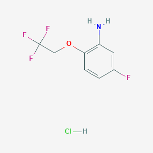 molecular formula C8H8ClF4NO B1377311 5-Fluoro-2-(2,2,2-trifluoroethoxy)aniline hydrochloride CAS No. 1384429-77-9