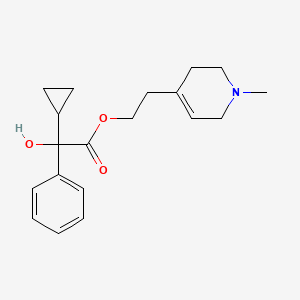 molecular formula C19H25NO3 B13773122 Mandelic acid, alpha-cyclopropyl-, 2-(1-methyl-1,2,5,6-tetrahydro-4-pyridyl)ethyl ester CAS No. 93101-38-3