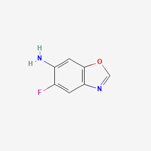 molecular formula C7H5FN2O B1377321 5-Fluoro-1,3-benzoxazol-6-amine CAS No. 1384431-29-1