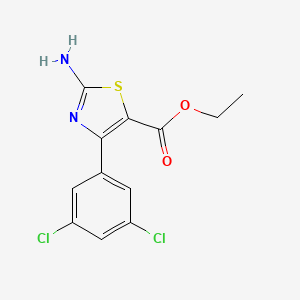 molecular formula C12H10Cl2N2O2S B13773296 Ethyl 2-amino-3,5-dichlorophenyl thiazole-5-carboxylate 