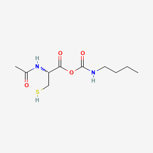 molecular formula C10H18N2O4S B13773302 L-Cysteine, N-acetyl-, butylcarbamate (ester) CAS No. 71084-39-4