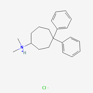 molecular formula C21H28ClN B13773305 Cycloheptylamine, N,N-dimethyl-4,4-diphenyl-, hydrochloride CAS No. 68716-21-2