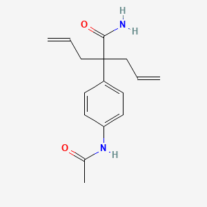 molecular formula C16H20N2O2 B13773316 Acetanilide, 4'-(1-allyl-1-carbamoyl-3-butenyl)- CAS No. 7482-94-2