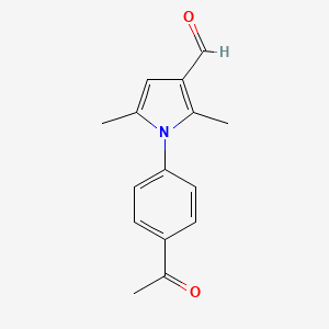 molecular formula C15H15NO2 B13773323 1-(4-acetylphenyl)-2,5-dimethylpyrrole-3-carbaldehyde 
