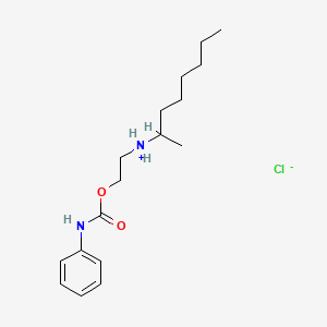 molecular formula C17H29ClN2O2 B13773340 Carbanilic acid, 2-((1-methylheptyl)amino)ethyl ester, hydrochloride CAS No. 67196-00-3