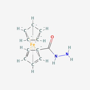 molecular formula C11H12FeN2O-6 B13773391 Cyclopenta-2,4-diene-1-carbohydrazide;cyclopentane;iron 
