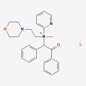 molecular formula C26H30IN3O2 B13773419 (alpha-Benzoylbenzyl)methyl(2-morpholinoethyl)(2-pyridyl)ammonium, iodide CAS No. 73680-63-4