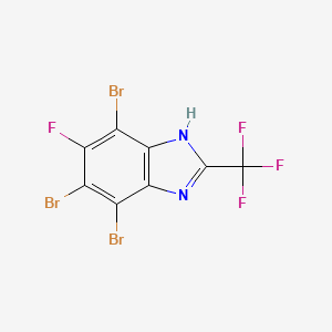 molecular formula C8HBr3F4N2 B13773441 Benzimidazole, 6-fluoro-4,5,7-tribromo-2-(trifluoromethyl)- CAS No. 89427-29-2