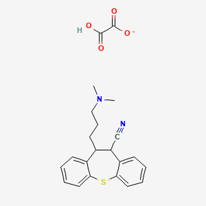molecular formula C22H23N2O4S- B13773471 cis-11-(3-Dimethylaminopropyl)-10,11-dihydrodibenzo(b,f)thiepin-10-carbonitrile oxalate CAS No. 87033-51-0