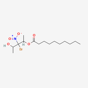 molecular formula C15H28BrNO5 B13773512 2-Bromo-3-hydroxy-1-methyl-2-nitrobutyl decanoate CAS No. 74912-42-8