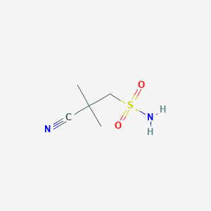 molecular formula C5H10N2O2S B1377352 2-Cyano-2,2-dimethylethane-1-sulfonamide CAS No. 1432679-26-9