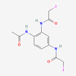 molecular formula C12H13I2N3O3 B13773539 N-[4-acetamido-3-[(2-iodoacetyl)amino]phenyl]-2-iodoacetamide CAS No. 73623-34-4