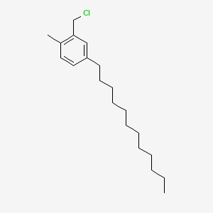 molecular formula C20H33Cl B13773551 2-(Chloromethyl)-4-lauryltoluene CAS No. 68833-60-3