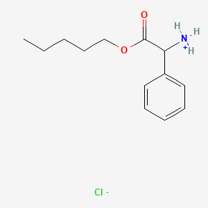 molecular formula C13H20ClNO2 B13773563 Glycine, 2-phenyl-, pentyl ester, hydrochloride, D,L- CAS No. 69357-10-4