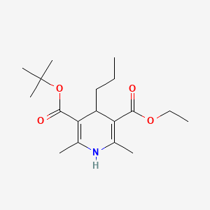 molecular formula C18H29NO4 B13773582 tert-Butyl ethyl 1,4-dihydro-2,6-dimethyl-4-propylpyridine-3,5-dicarboxylate CAS No. 94266-05-4