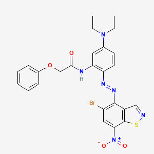 molecular formula C25H23BrN6O4S B13773589 Acetamide, N-[2-[(5-bromo-7-nitro-1,2-benzisothiazol-4-yl)azo]-5-(diethylamino)phenyl]-2-phenoxy- CAS No. 64611-94-5