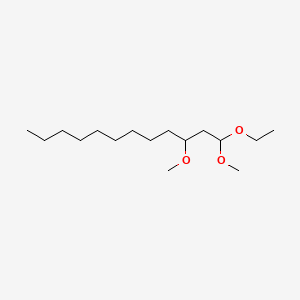 molecular formula C16H34O3 B13773598 1-Ethoxy-1,3-dimethoxydodecane CAS No. 94088-09-2