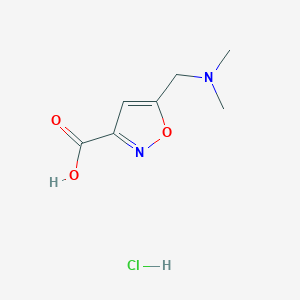 molecular formula C7H11ClN2O3 B1377360 5-[(Dimethylamino)methyl]-1,2-oxazole-3-carboxylic acid hydrochloride CAS No. 1427378-57-1
