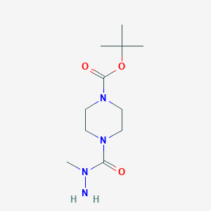 molecular formula C11H22N4O3 B1377362 tert-butyl 4-(N-methylhydrazinecarbonyl)piperazine-1-carboxylate CAS No. 1432680-23-3