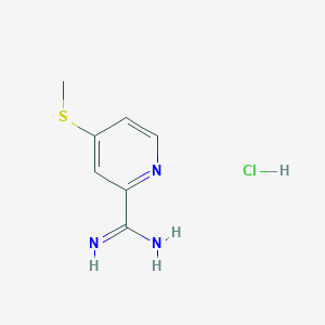molecular formula C7H10ClN3S B1377363 4-(Methylsulfanyl)pyridine-2-carboximidamide hydrochloride CAS No. 1432681-07-6