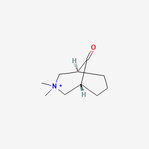 molecular formula C10H18NO+ B13773636 3,3-dimethyl-9-oxo-3-Azoniabicyclo[3.3.1]nonane 