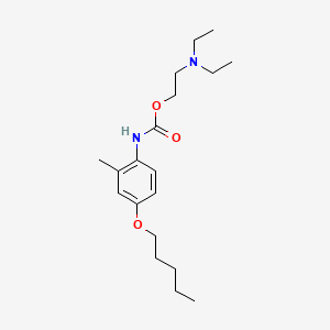 molecular formula C19H32N2O3 B13773650 Carbanilic acid, 2-methyl-4-(pentyloxy)-, 2-(diethylamino)ethyl ester CAS No. 63986-42-5