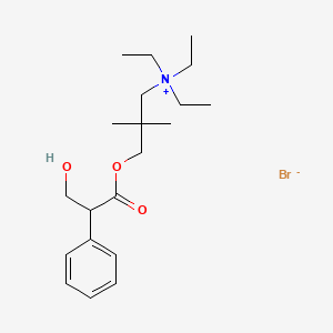 molecular formula C20H34BrNO3 B13773661 triethyl-[3-(3-hydroxy-2-phenylpropanoyl)oxy-2,2-dimethylpropyl]azanium;bromide CAS No. 66941-43-3