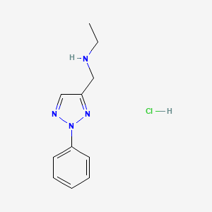 molecular formula C11H15ClN4 B1377367 ethyl[(2-phenyl-2H-1,2,3-triazol-4-yl)methyl]amine hydrochloride CAS No. 1432680-38-0